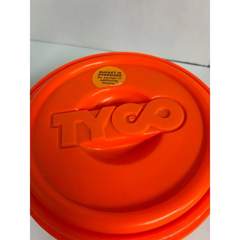 Vintage Tyco Super Blocks Building Set in Orange Storage Bucket Mixed Lot